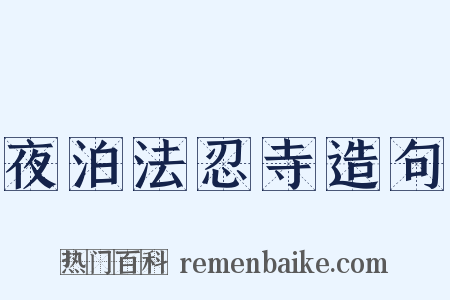 夜泊法忍寺造句是什么意思的图片